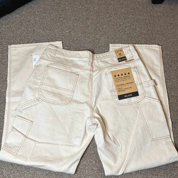 NWT! Fivestar General California Carpenter Relaxed Fit Pant in Natural - Picture 8 of 9